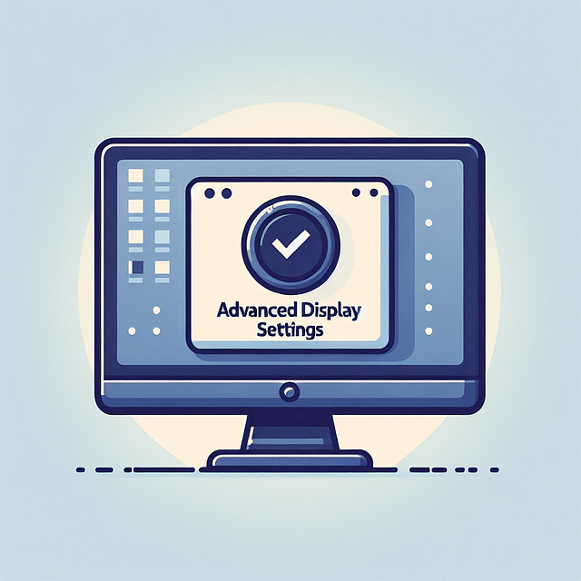 advanced display settings button on a computer screen