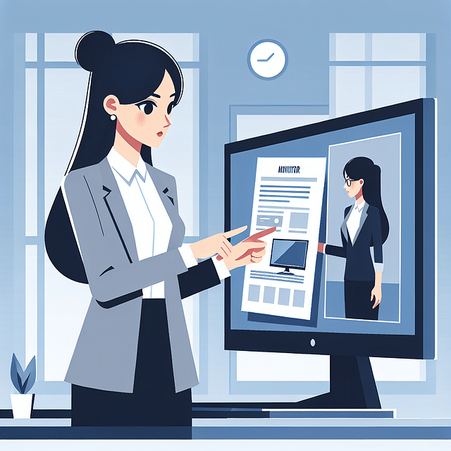 person looking at a monitor specification sheet