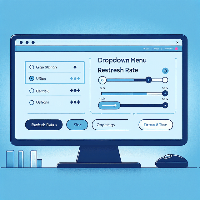 screen refresh rate dropdown menu with options
