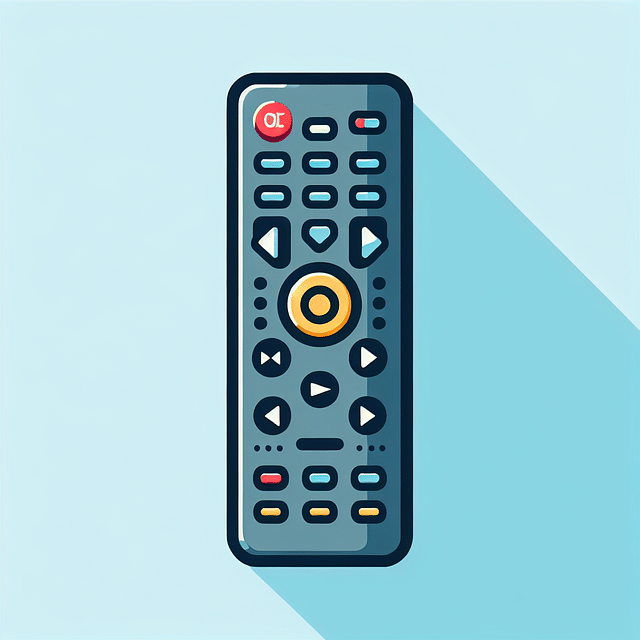 TV remote with a highlighted settings button