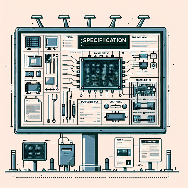 specification sheet of a digital billboard