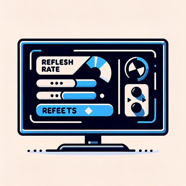 close-up of a TV screen displaying the refresh rate option