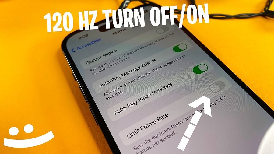 Step-by-step screenshots for changing the refresh rate on iPhone 13 & 14